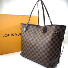 Borsa a mano Louis Vuitton Neverfull MM N51105 Damier borsa a tracolla autentica
