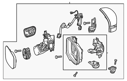 Genuine Honda Mirror Assembly 76200-THR-A52ZD