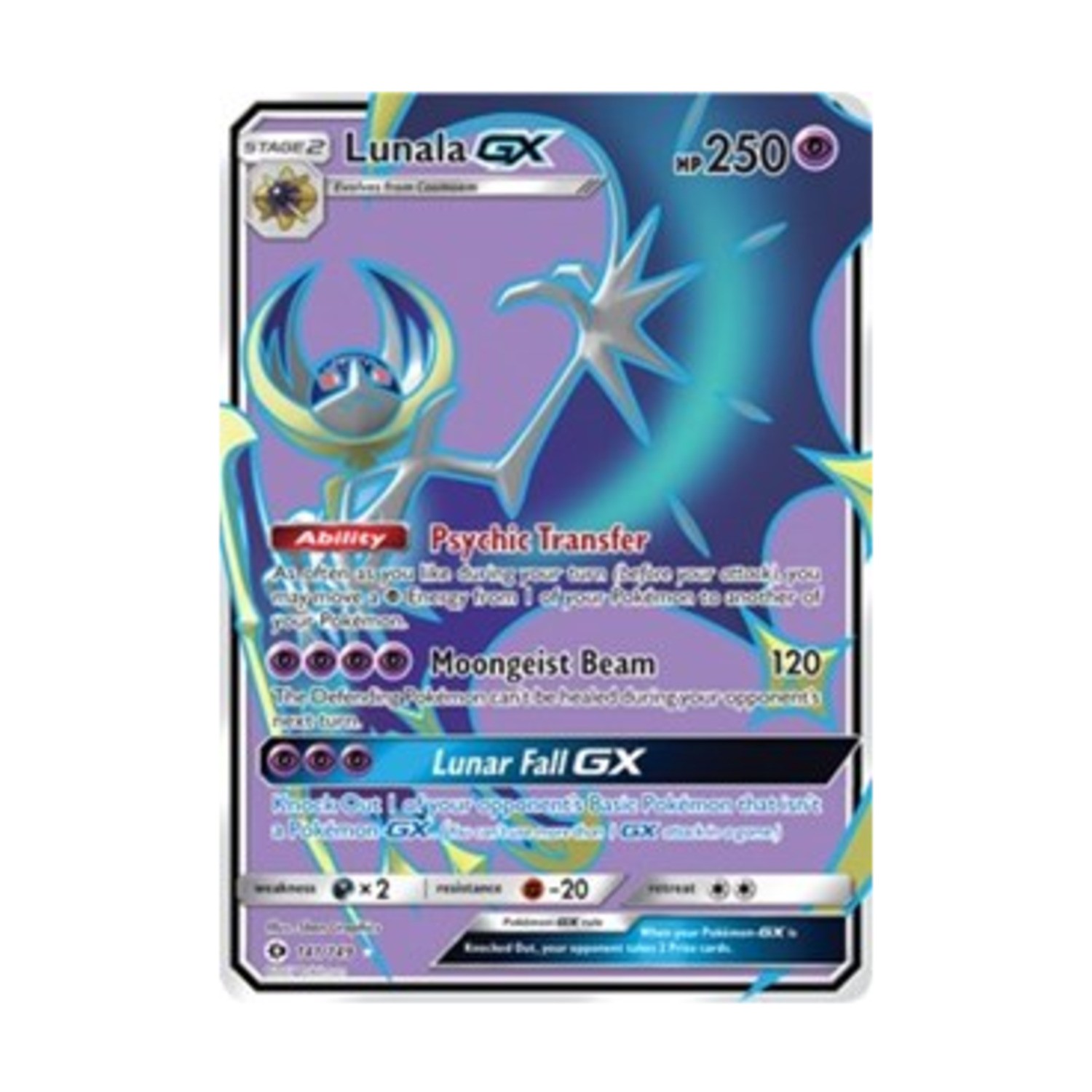 Pokemon Pokemon Sun & Moon Base Set Lunala GX (Full Art) (UR) #141 (Holo) NM