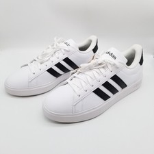 ADIDAS Grand Court 2.0 Blanc Sneakers Men Sz 11 White Leather Sporty Low Top