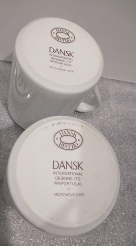 Dansk Bistro Hot Plate Blue White 7.5" & 2 Coffee Cups - Picture 6 of 8