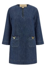 VALENTINO GARAVANI VGold Blue Denim Dress New & Authentic