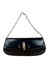 Size OS - Gucci Black Leather Bamboo Night Small Clutch/Pochette / Pre-Owned
