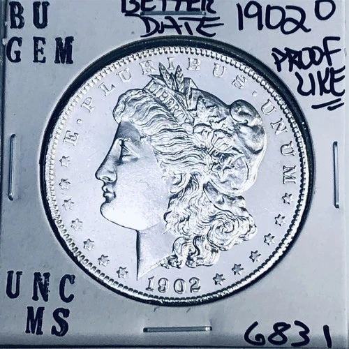 1902 O BU GEM MORGAN SILVER DOLLAR UNC MS+++ U.S. MINT RARE COIN 6831