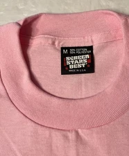 vtg single stitch SCREEN STARS Medium pink BLANK shirt MADE IN USA mens womens