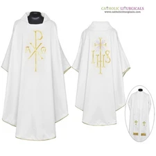 NEW White Gothic Chasuble & Stole Set, Gothic Vestment, Casulla, Casel