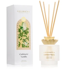 Gypsum Flower Reed Diffuser – Cashmere Vanilla Scent, 6.76 oz Oil with 8 Stic...