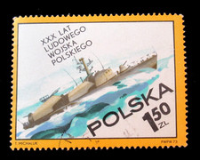 Poland Stamps Sc 1999 Warship 1.5Zl 1973 Used OG