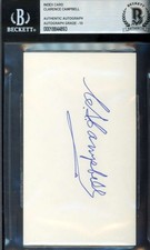 Clarence Campbell Gem Mint 10 Beckett BAS Signed 3x5 Index Card Hockey HOF 