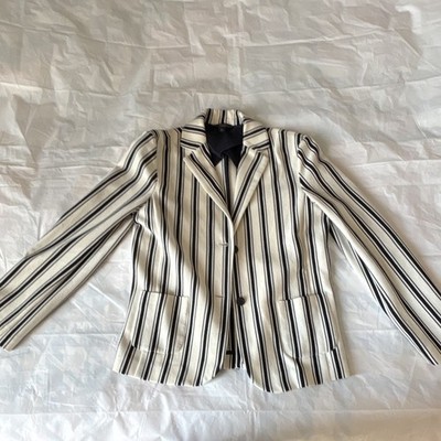 Weekend Max Mara Striped Button Lined Blazer Jacket Long Sleeve Women s L