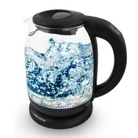 Wasserkocher Elektrischer Aus Glas Mit Thermometer Und LED Beleuchtung