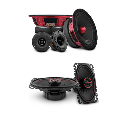 DS18 Speaker Bundle - 2x Midrange Speakers & 2x Tweeters + 2x 4x6'' Coaxials