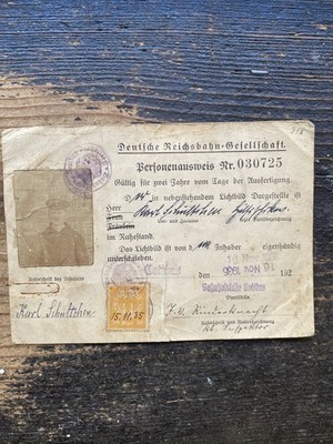 Antiker Ausweis Deutsche Reichsbahn Bahnhof Cottbus 30er Jahre