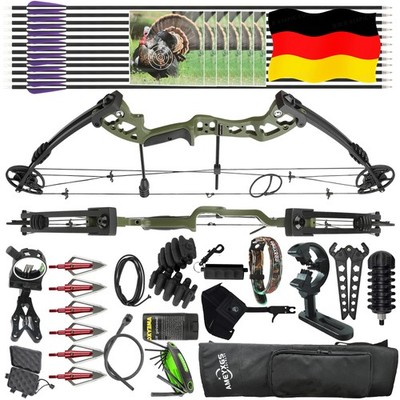 30-55lbs Compoundbogen Kit Jagdbogen Bogenschießen Angeln Jagd Sportbogen 310fps