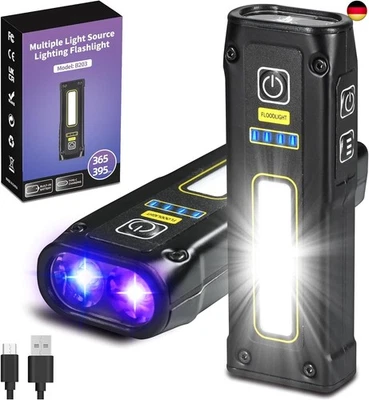 DARKBEAM Schwarzlicht UV Taschenlampe 365+395, 1000LM LED EDC Taschenlampen