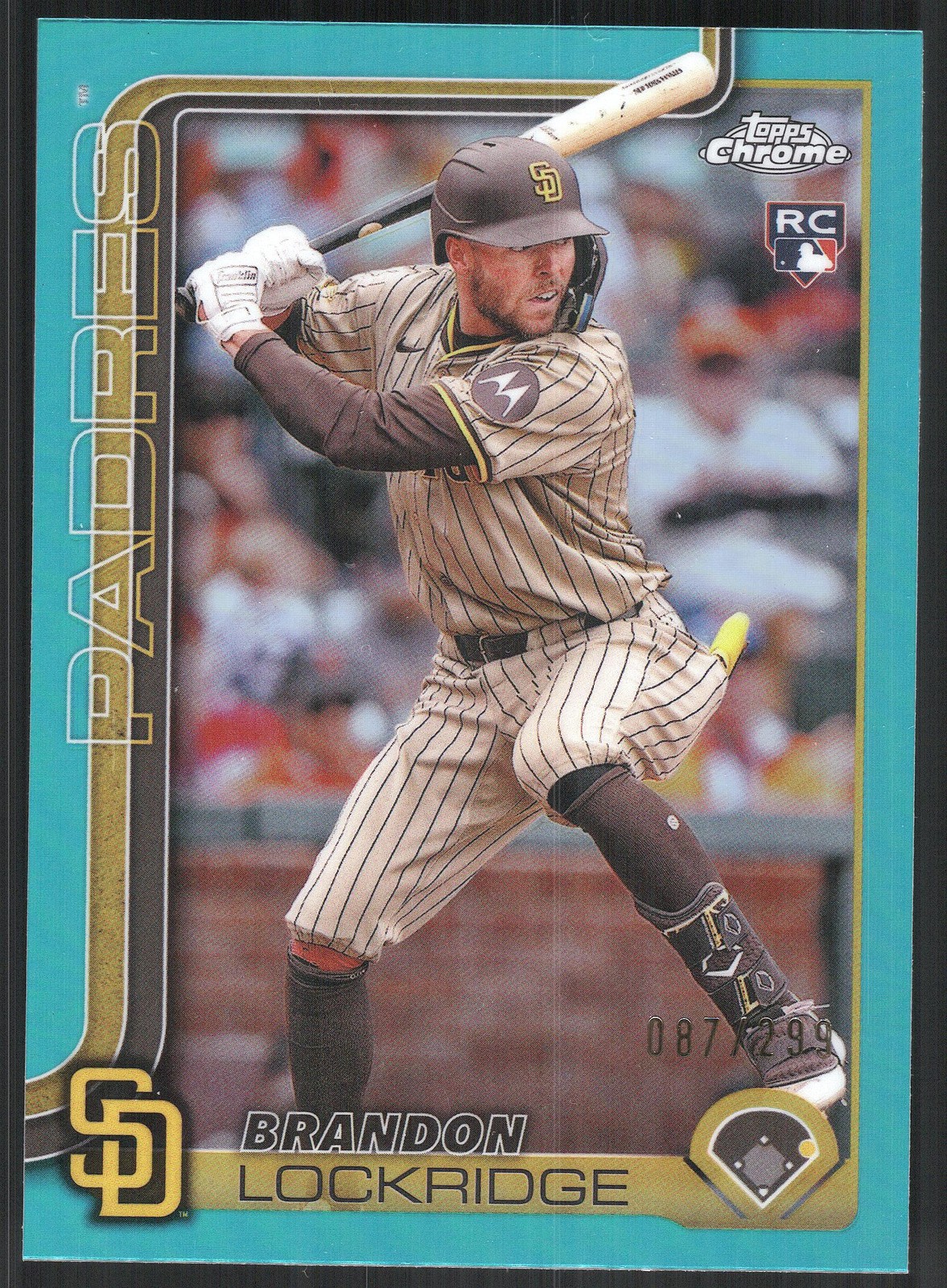 2025 Topps Chrome #106 Brandon Lockridge Teal Refractors #/299 Rookie Padres RC