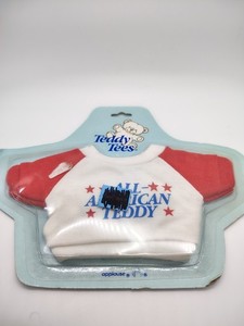 Vtg 86 Applause Teddy Tees "All American Teddy" Small Shirt For Small Teddy Bear
