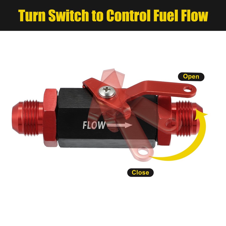 AN10 Shut Off Valve Fuel Fitting fuel Flow Control Valves Inline W ...