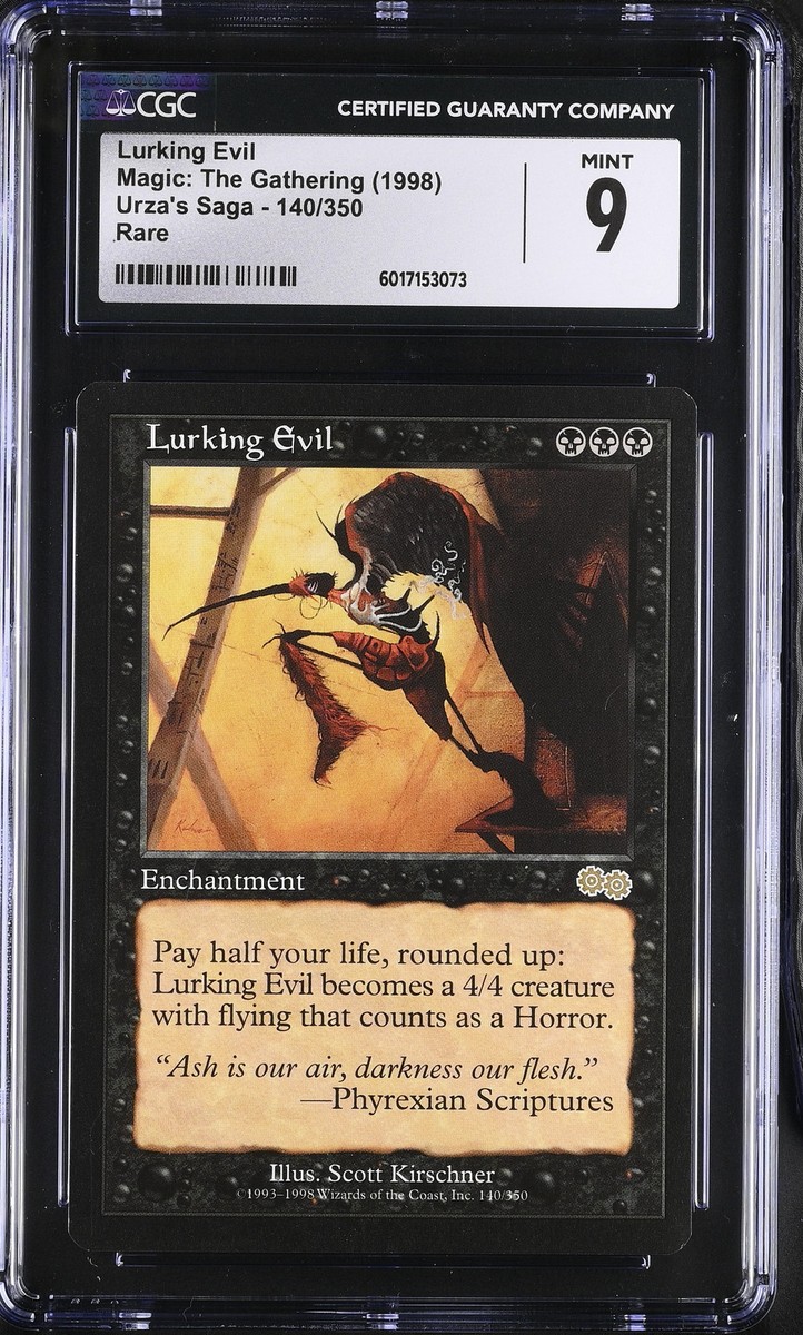 LURKING EVIL Urza's Saga Rare CGC 9 Vintage MTG [Nostalgium]