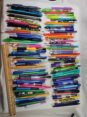 Lot of 100 Click MECHANICAL PENCILS Advertising Bic Pentel PaperMate Pentech +