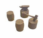 VTG Marx Toys Fort Apache Playset Pieces Stumps & Barrels Axe Anvil 1964 #8631