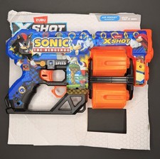 X-Shot Sonic the Hedgehog Foam Dart Gun Zuru Dual Cylinder 12 Shot New Gun Only