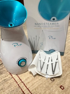 Pure Daily Care NanoSteamer Large 3-in-1 Nano Ionic Facial Steamer with 5 Piece