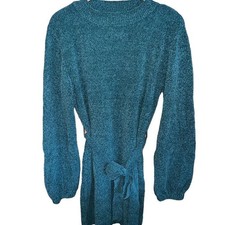 Teal round neck sweater dress women’s large