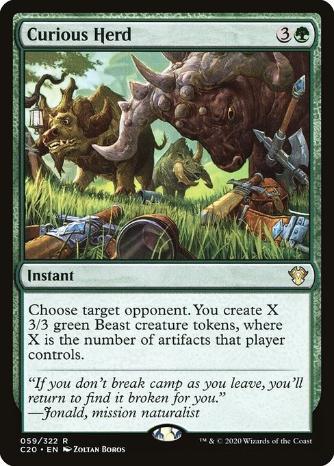 Curious Herd NonFoil Commander 2020 59 NM MTG