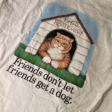Vintage Cat Shirt Single Stitch Gail Gastfield Made In USA Large