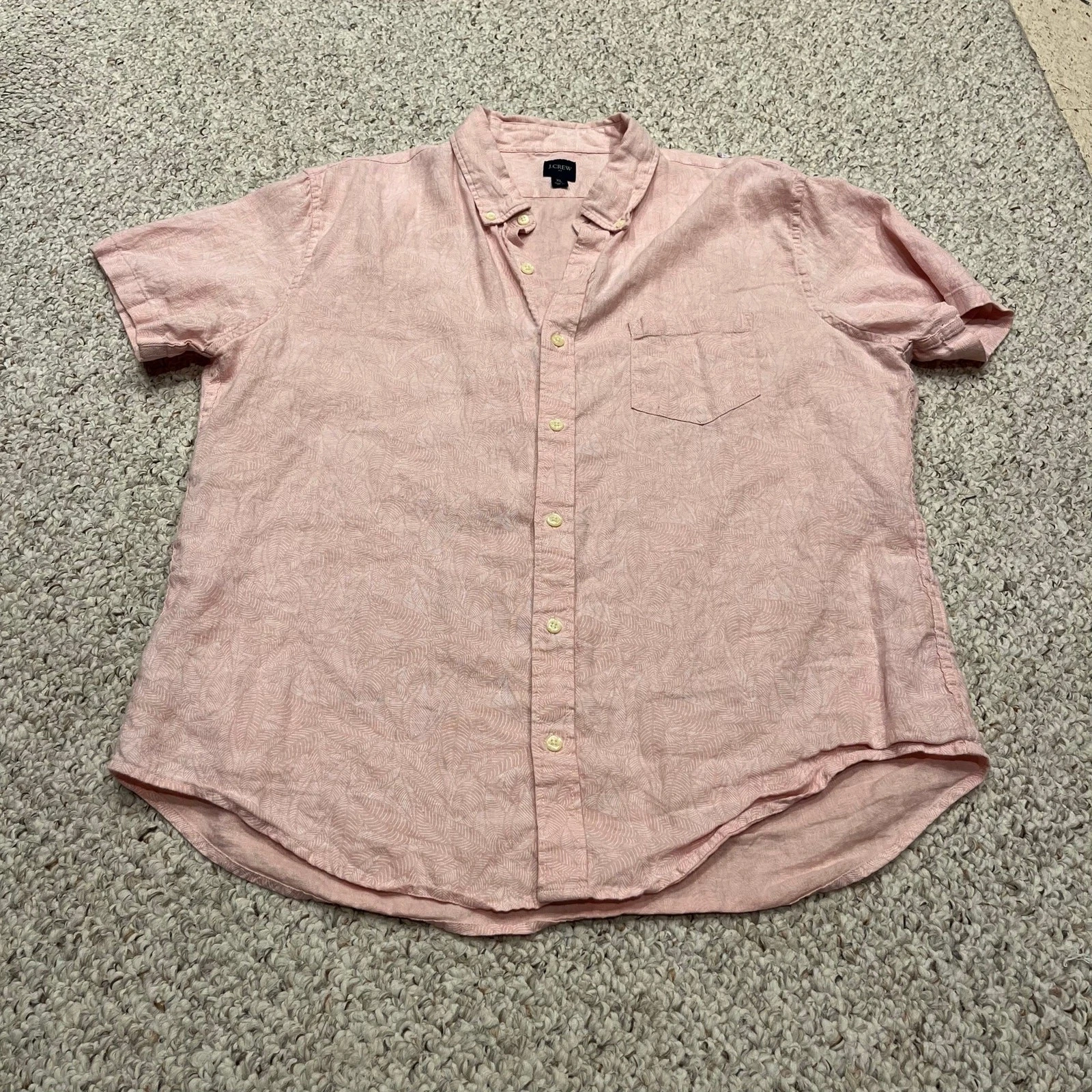 J Crew Printed Short Sleeve Slim Linen Blend Tee Sz XL Coastal Palm Tree Preppy
Opens in a new windo