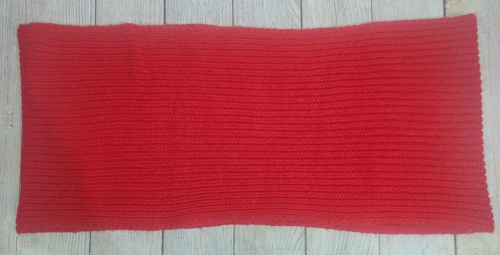 J. Crew Chunky Ribbed Knit Infinity Scarf One Size Red Wool Cashmere Blend