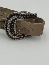 Women s Belt Cowhide Leather Rhinestones Western, Cowgirl Rodeo 36 Inch