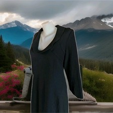 Vintage Valentino Boutique Sz 44 10 Black Dress Wool