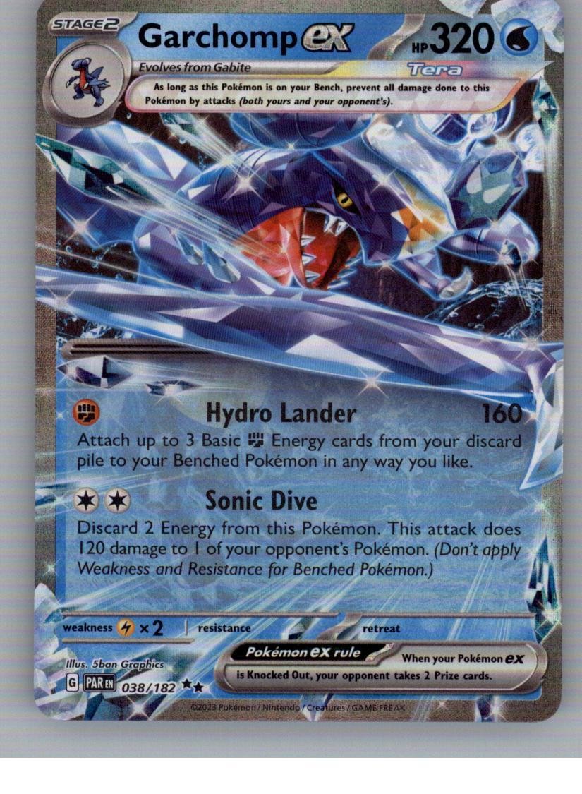 Garchomp ex 038/182 Double Rare Paradox Rift Pokemon Near Mint
