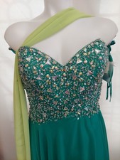 Morilee Green GemOpenback Size11/12 Gembust /gemtorso/India Style Design/detail