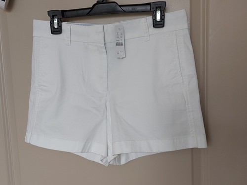 J. CREW Re-Imagined Shorts Women's Size 6 White Cotton 4 Pockets 4" Mid NWT - Picture 2 of 8