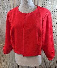 Phase-Eight Zoele Bow Jacket Red - Size 22 - R5