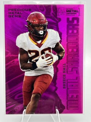 2022 Skybox Metal Universe Champions Breece Hall #106 Metal Shredders Pink PMG