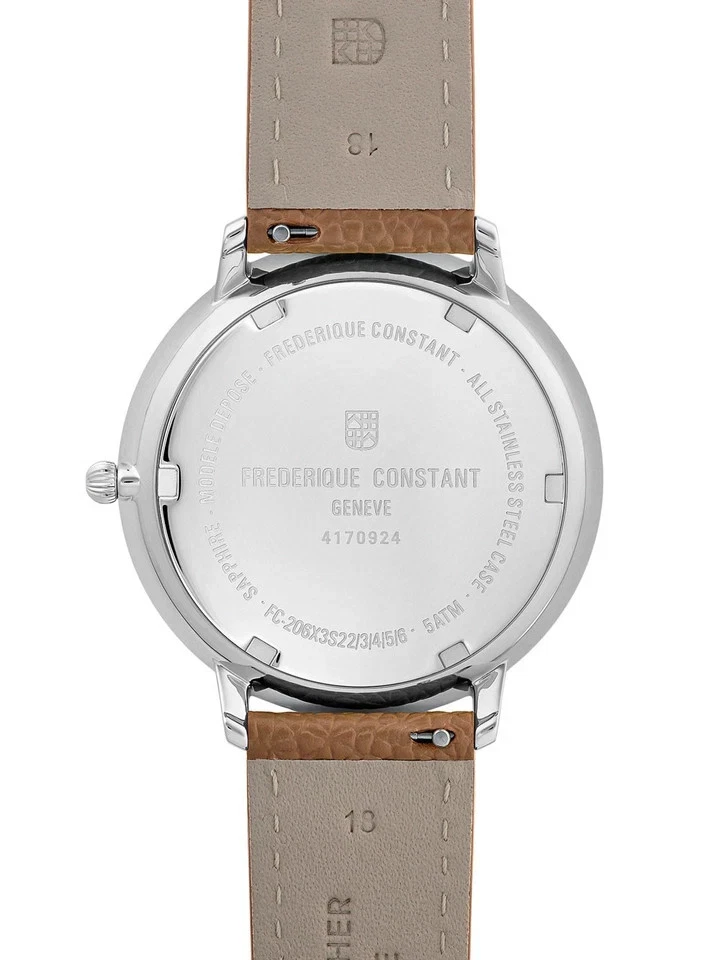 Reloj Hombre Frederique Constant Clásico Fase Lunar Cuarzo FC-206RN3S6 Cuero Foto 3 de 3