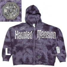 Disney Parks Haunted Mansion Zip Hoodie LARGE Tie-Dye Boxy Fit