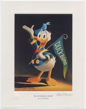 Disney Artist CARL BARKS Signed Limited Edition Lithograph HI, I'M DONALD DUCK