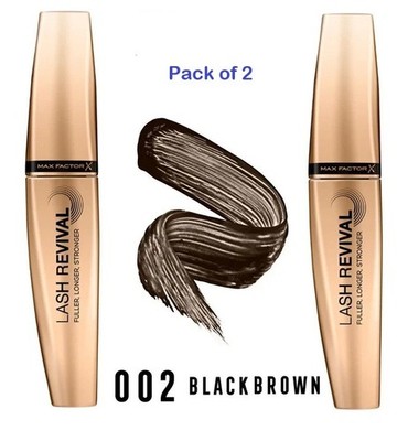 2 x Max Factor Lash Revival Mascara 002 Black BRAUN - vollere längere Wimpern