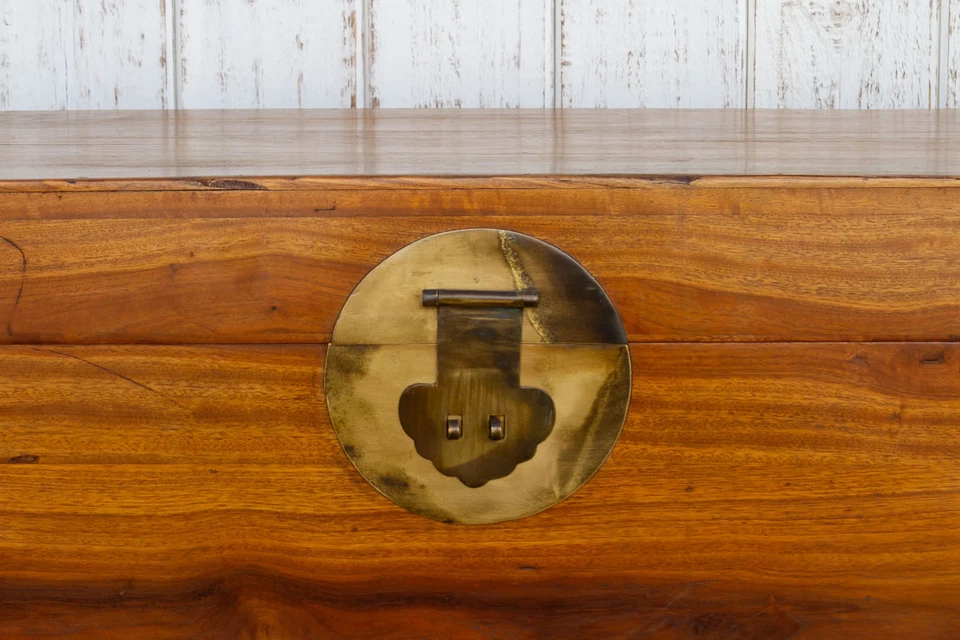 Campaign Style Asian Cedar Chest - Image 4 of 4