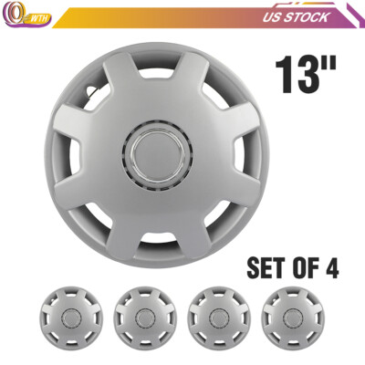 #ad 4X 13quot; Wheel Hub Caps Silver For R13 Tires Rim All Makes Models Wheel Cover Kit $30.02
