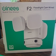 Winees Security Floodlight Wired 2K QHD IP65 Outdoor Smart Security - White