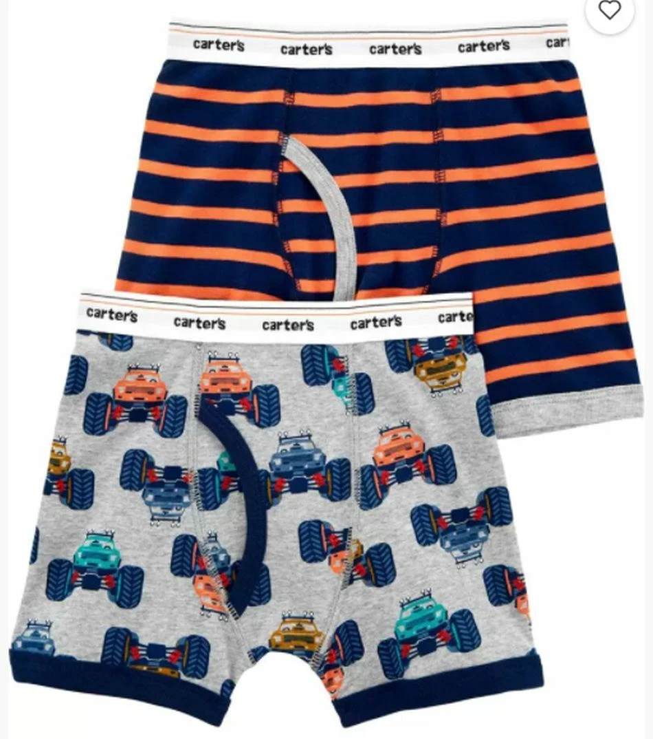 New Carter's 2 Pack Boys Boxer Briefs Underwear Monster Trucks 3 5