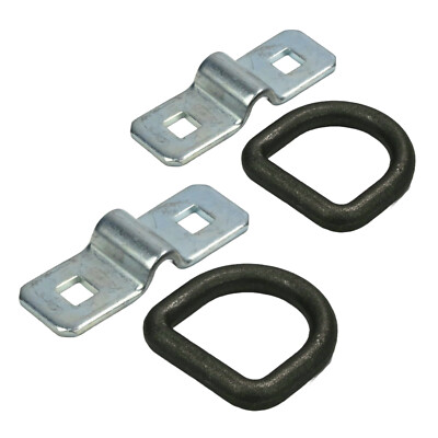 2-Pack 3/8'' Steel D Ring Tie Down Heavy Duty Chain Rope Strap Cable Anchor Bolt