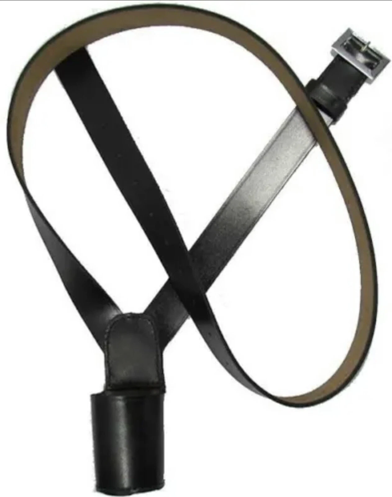 FLAG POLE HOL CROSS CARRIER BLACK LEATHER PARADE Military ARMY Masonic B New