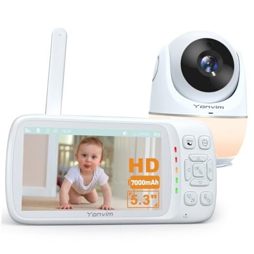 5.3 Inch 1080P Non-WiFi Baby Monitor with Camera - Single Unit